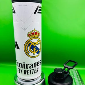 Real Madrid 2025 Jersey Tumbler – Personalized Name & Number | 20oz Insulated Thermo New fonts and patterns