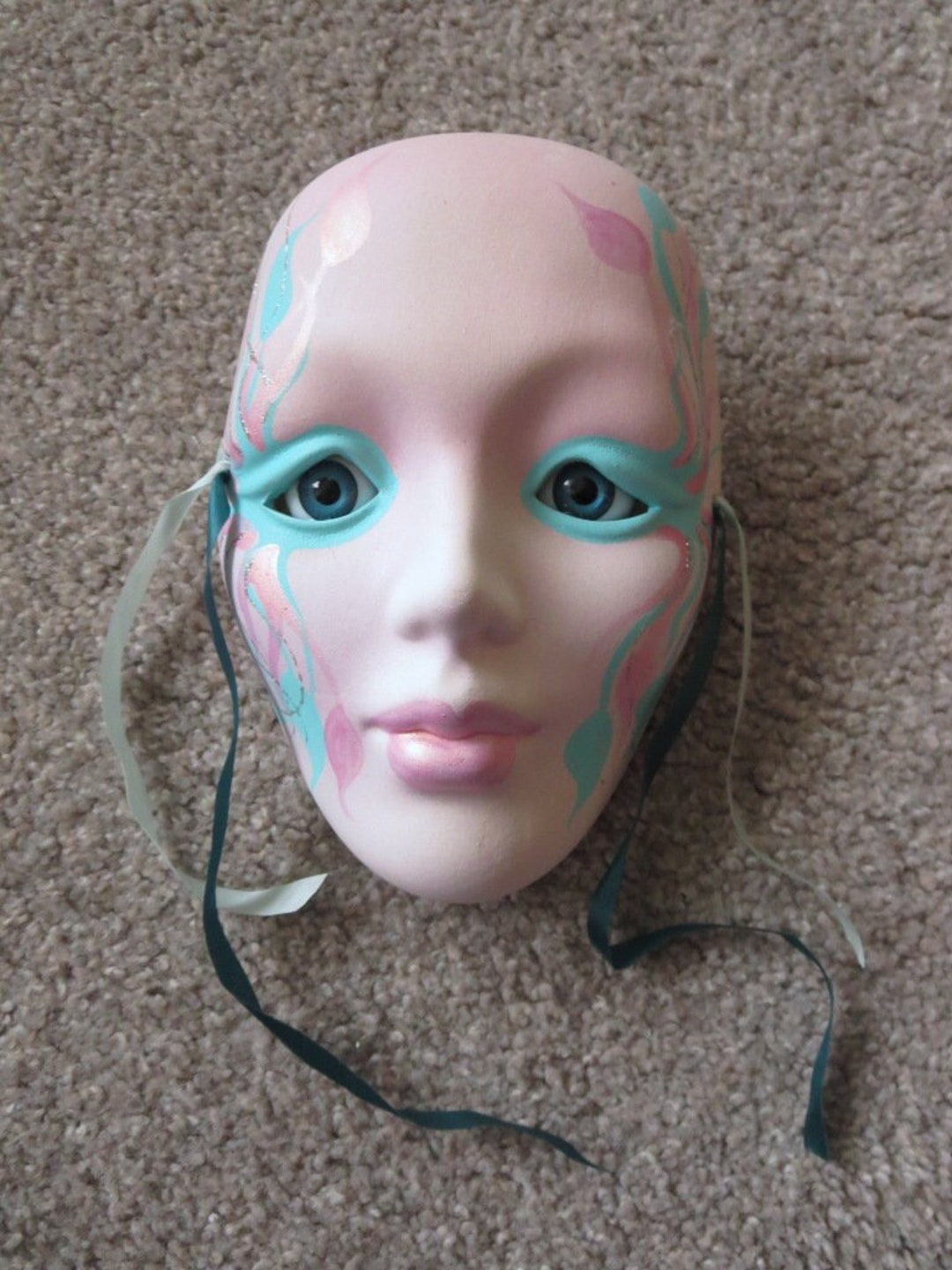 Ceramic Face Wall Mask, New Orleans Hand Painted Wall Hanging Etsy