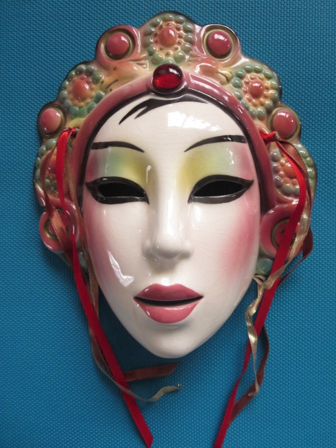 Clay Art Ceramic Face Wall Mask, Art Deco Style Face, Chinese Princess Etsy