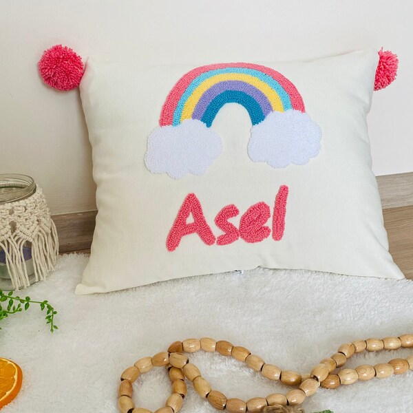 Punch Needle Pillow Etsy