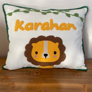 Lion Punch Needle Pillow | Punch | Punch Needle | Punch Needle Pillow | Punch Pillow | Nursery Punch Pillow | Baby Name Gift |Baby Punch Name | Baby Punch | Punch Baby Room | Punch Needle Decor | Punch Needle Art | Nursery Punch Decor