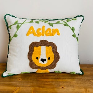 Lion Punch Needle Pillow | Punch | Punch Needle | Punch Needle Pillow | Punch Pillow | Nursery Punch Pillow | Baby Name Gift |Baby Punch Name | Baby Punch | Punch Baby Room | Punch Needle Decor | Punch Needle Art | Nursery Punch Decor