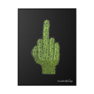 Cactus Middle Finger - Canvas