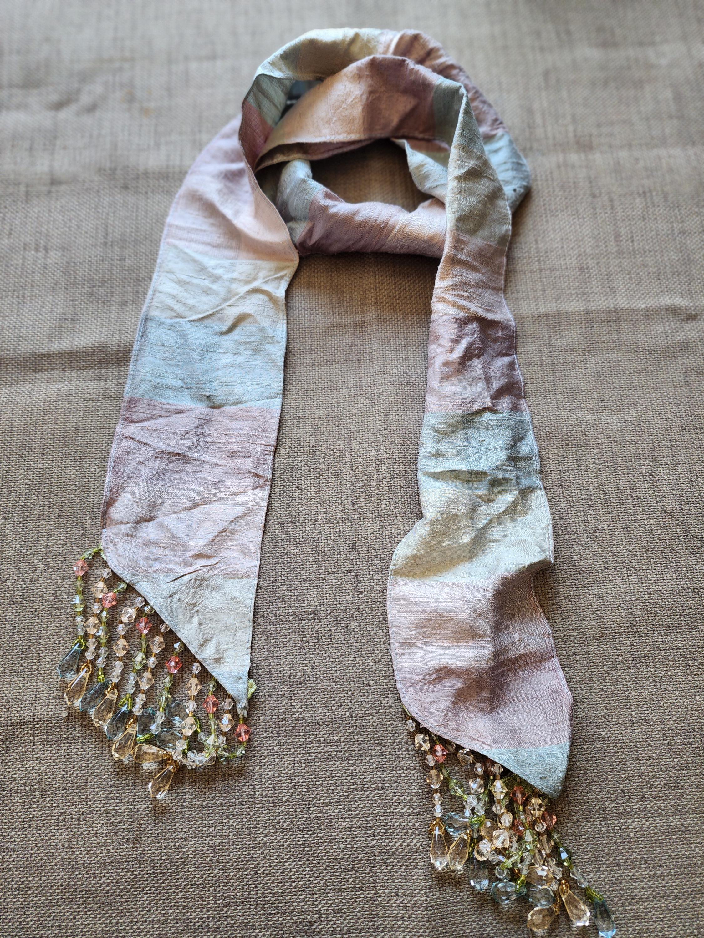 VINTAGE Ray Strauss 100% Raw Silk Red White  Belt/Scarf MADE IN USA Vintage Ray Strauss - Etsy main image 2