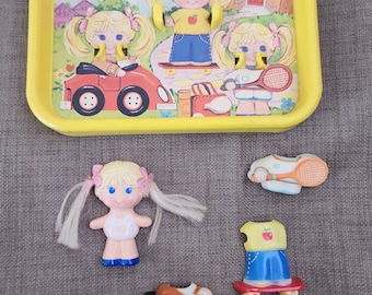 1979 Knickerbocker Dolly Pops Outdoor Playtime Set, includes 1 doll and 3 original pop-on outfits, good condition