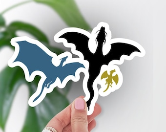 Fourth Wing Sticker | Fantasy Book | Fantasy Reader | Bookish Sticker | Kindle Stickers | Dragons | Violet Sorrengail | Xadan Riorson