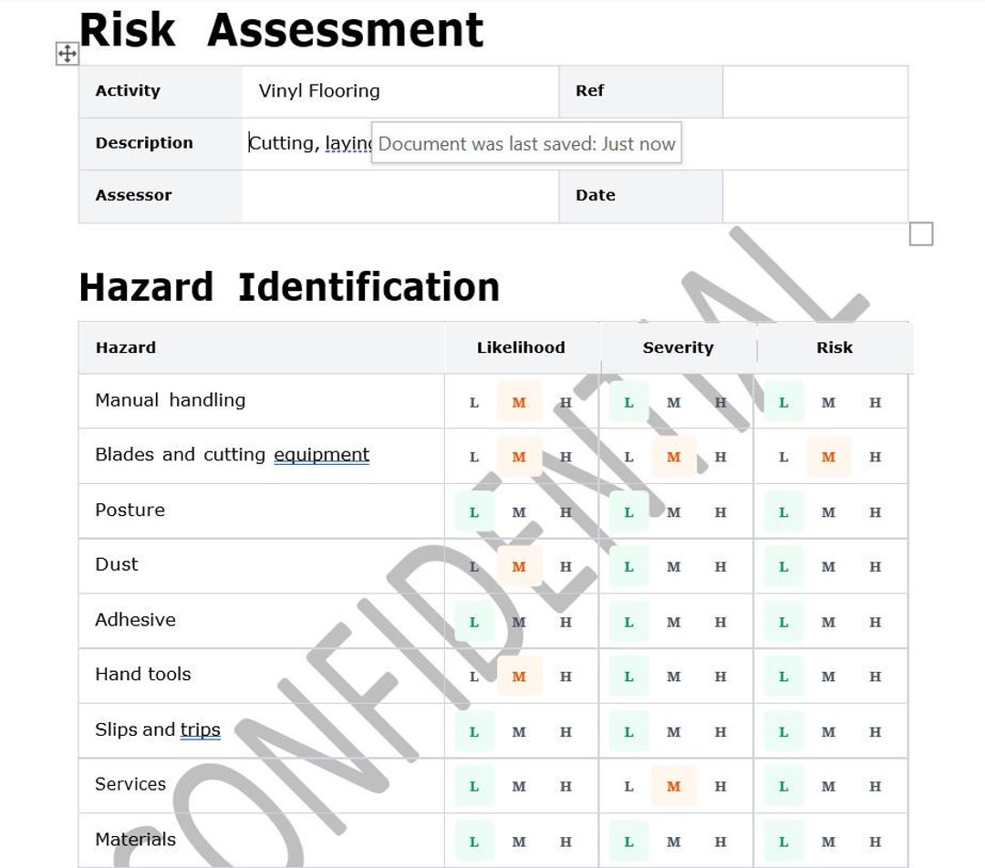 Risk Assessment Vinyl Flooring Etsy