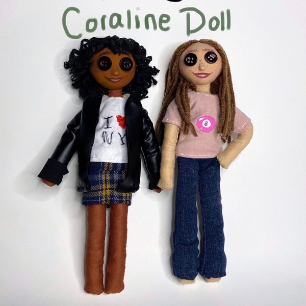 Handmade customized Coraline inspired doll / Custom Coraline doll.   ( Buttoneyedyou _ buttoneyedyou _ buttoneyedyouCA )