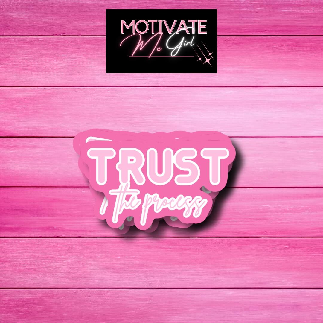 Work In Process Pink Sign Trust the Process Pink Sticker, Pink Stickers, Girly, Woman Boss, Water ...