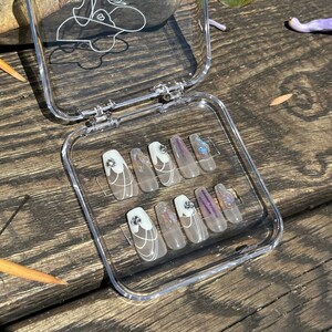designed crystal press on nails