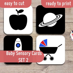 Délices sensoriels enchanteurs (lot de 2), cartes sensorielles interactives pour bébé pour stimuler le développement, téléchargement immédiat, prête à imprimer