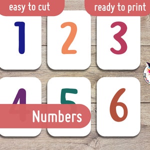 Schede didattiche per la padronanza dei numeri / Set da 100 schede / Schede didattiche Montessori / Materiale didattico stampabile / Download immediato / Pronto per la stampa