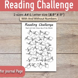 Reading Challenge, Printable Journal Page & Reading Tracker, Book Log, Planner Page, Kids Reading Game, Fun Book Challenge