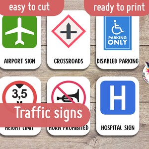 Kit Traffic Explorer - Flashcard Montessori interattive per bambini / 24 carte / Download istantaneo / Pronto per la stampa
