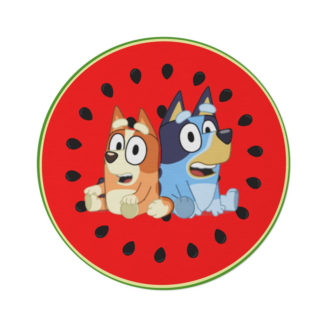 Watermelon Bluey Round Rug Etsy