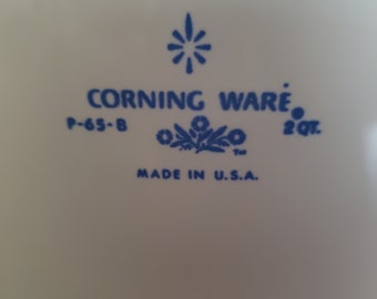 Rare Vintage Blue Cornflower Corning Ware Mixing Bowl 2qt 8cups Pouring P-65-B Corningware collectible