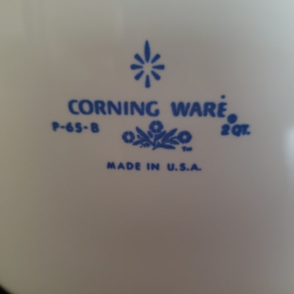 Rare Vintage Blue Cornflower Corning Ware Mixing Bowl 2qt 8cups Pouring P-65-B Corningware collectible