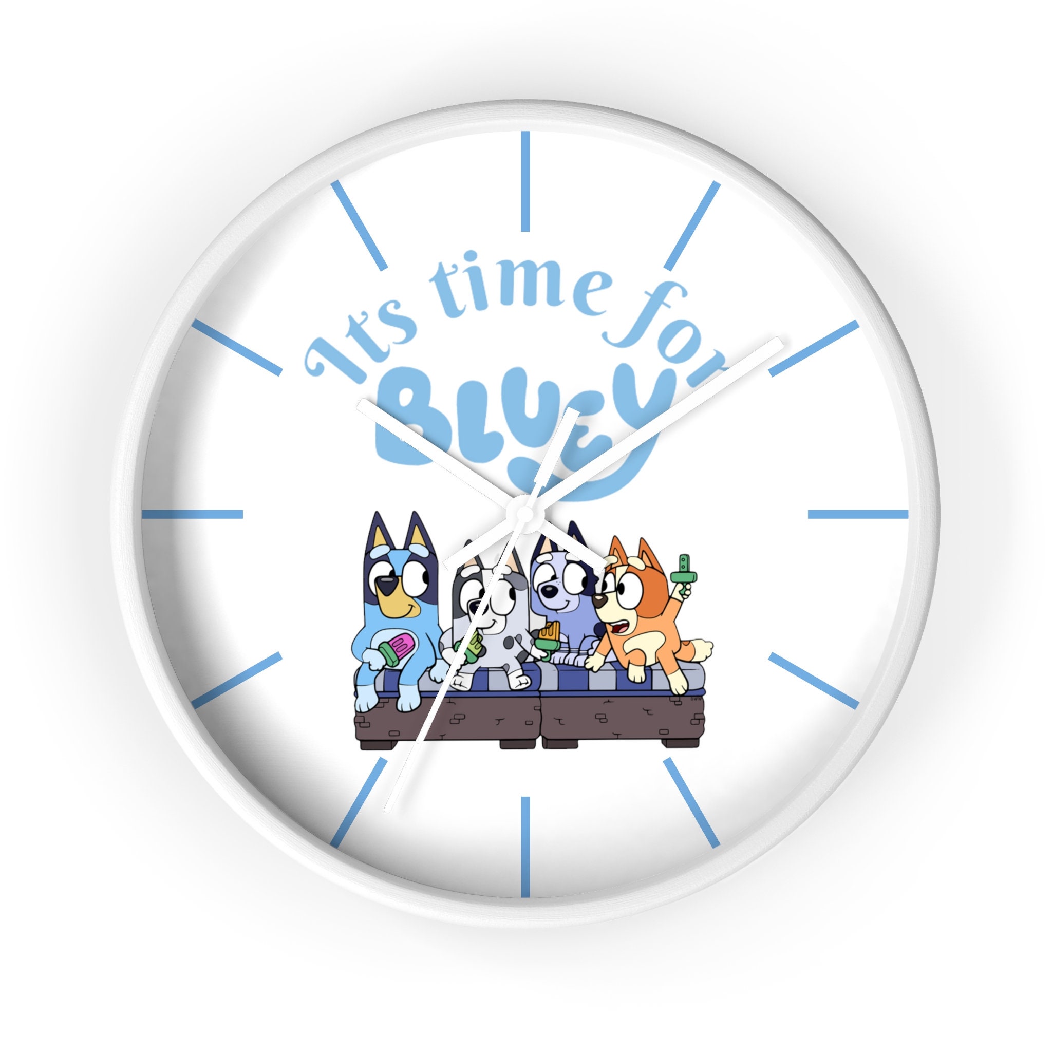 Bluey and Friends Wall Clock Kids Home Decor Fun Bedroom Etsy