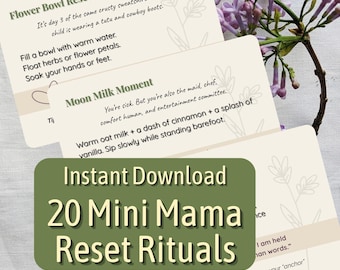 Self-Care Ritual Cards for Moms: Mindful Affirmations, Gentle Parenting (PDF Bundle)
