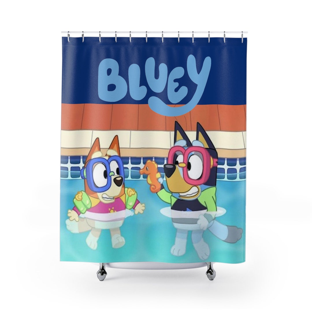 Bluey the Pool Shower Curtain Home Decor for Kids Bathroom Etsy