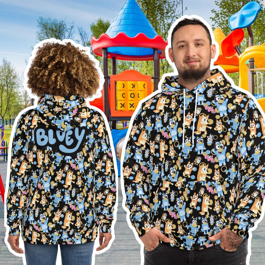 Unisex Bluey Hoodie Bluey Bingo Bandit and Chilli Heeler Etsy