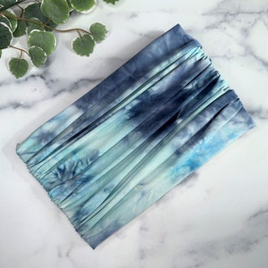Tie Dye Headband, Scrunchy Headband, Summer Headband, Workout, Turban Wide Headband, Bandana Hair Scarf, Boho Headband, Blue Headband, Yoga,