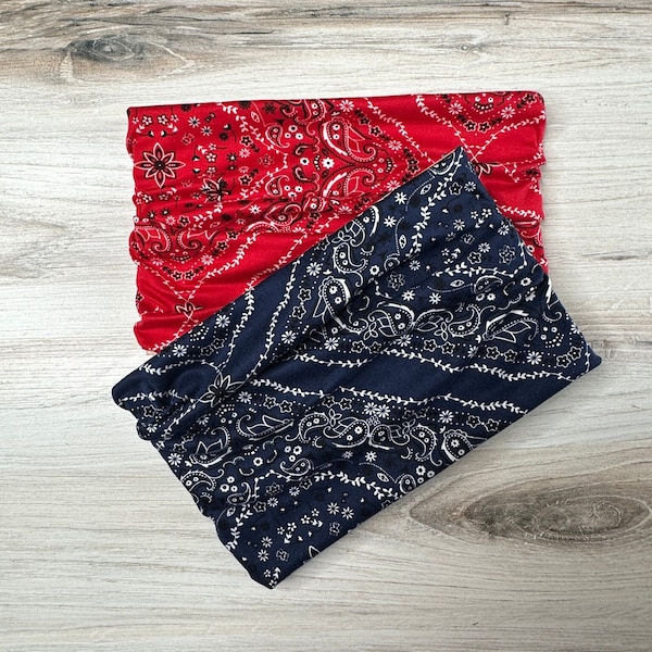 bandana headband, turban headband for men, scrunchy headband, wide tube headband, red headband, headbands for women, blue headband, headband