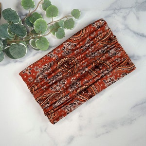 Paisley Headband, Yoga Women&#39;s Headband, Scrunchy Tube Headband, Boho Headband, Hippie Headband, Bohemian Hair Scarf, Turban Wide Headbands,