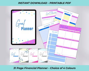 Goal Planner| Goal Tracker | Productivity Planner | Goal Organiser | Monthly Schedule | Goal Setting | New Year | Printable | Digital