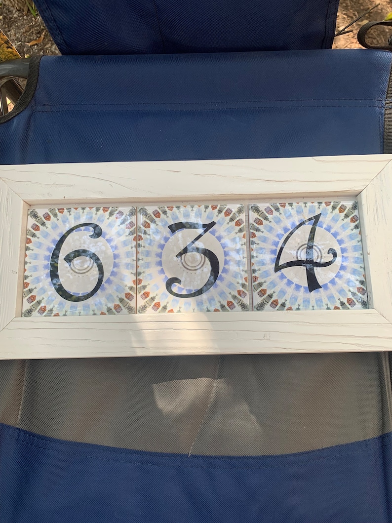 Framed Ceramic Tile House Numbers Etsy