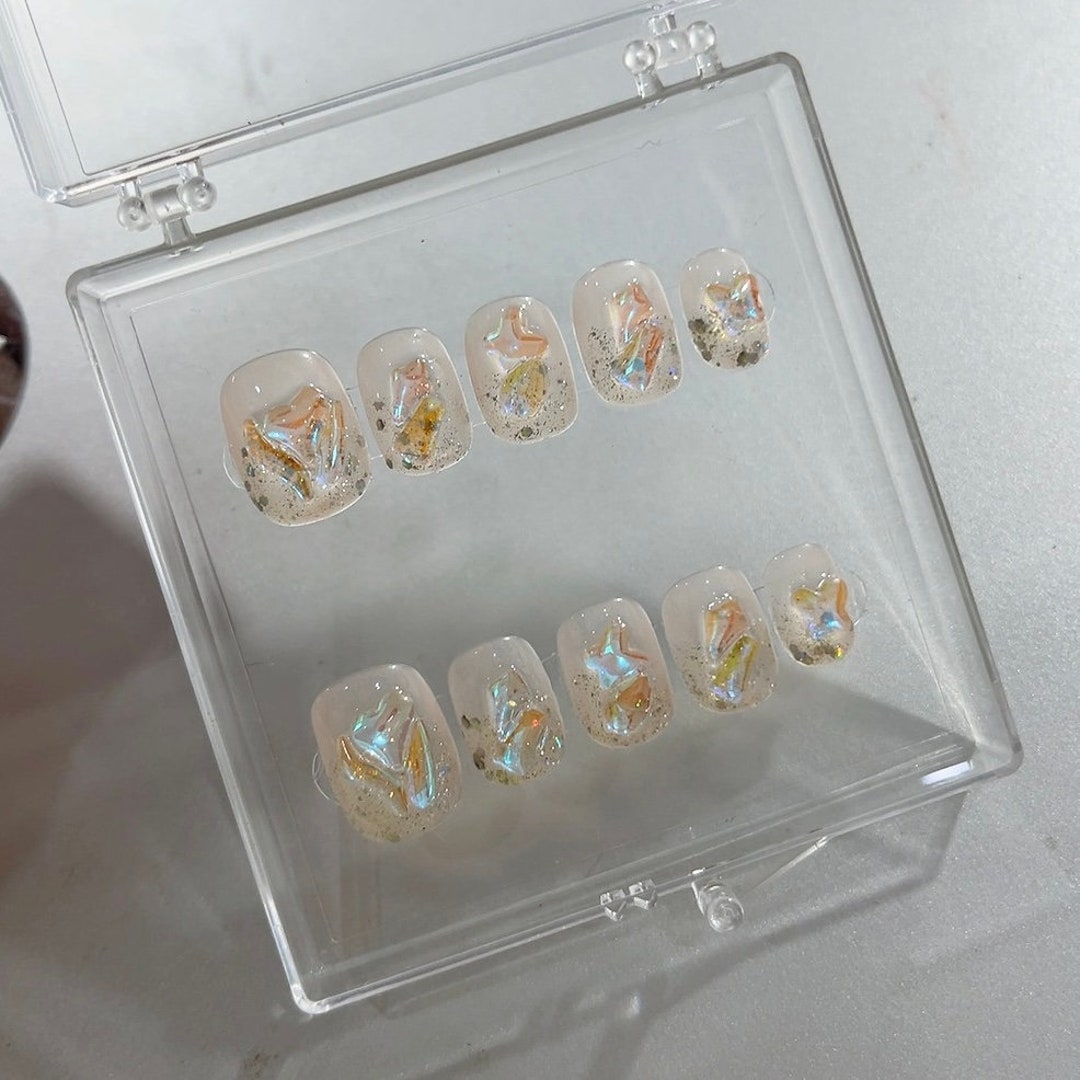 Press on Nails, Glue on Nails, Fake Nails, Artificial Art Cover, Handmade Nails, Nail Press on