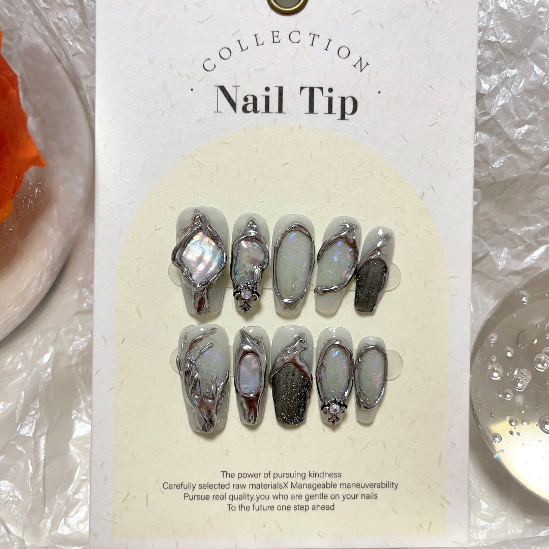 Press on Nails, Glue on Nails, Fake Nails, Artificial Art Cover, Handmade Nails, Nail Press on