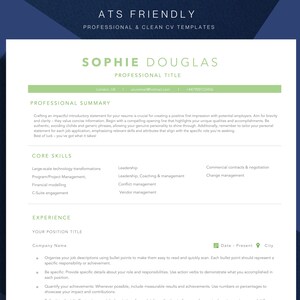 Professional Modern Resume Template Word, Clean Simple Resume Template, Minimalist Resume Template