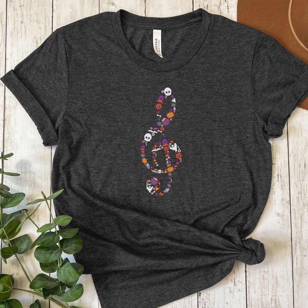 Discover Musical Note Halloween Shirt Cute Music Shirt Halloween Music Shirt Gift for Music Teacher Halloween Costume Singer Skeleton Pumpkin Shirt