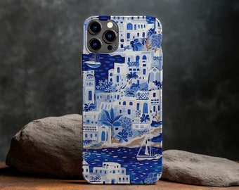 Santorini Greece iPhone Case Mykonos Sea Landscape iPhone 15 Pro Max Case Slim iPhone Case Stylish Modern Trending iPhone 7 To iPhone 15