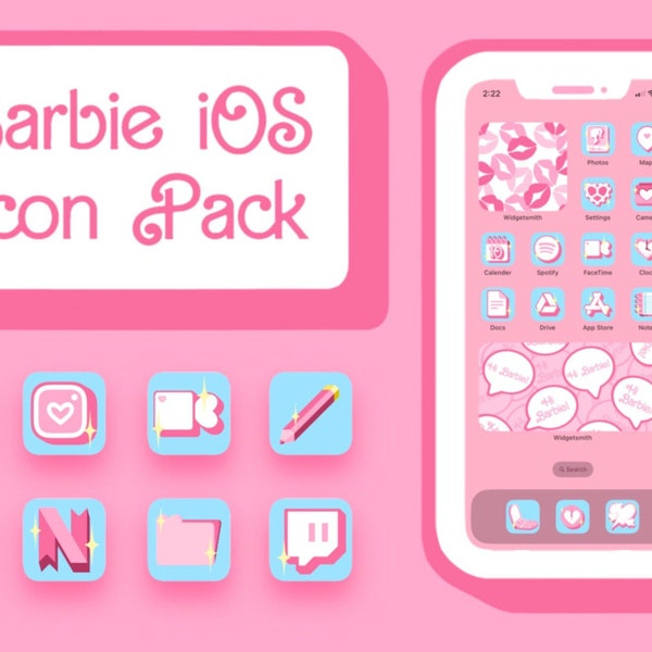 Hand Drawn Barbie iOS App Icon Pack