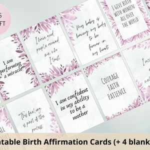 36 carte di affermazioni di nascita stampabili, carte Hypnobirthing per gravidanza e travaglio positivi, regalo per baby shower futura mamma, download digitale