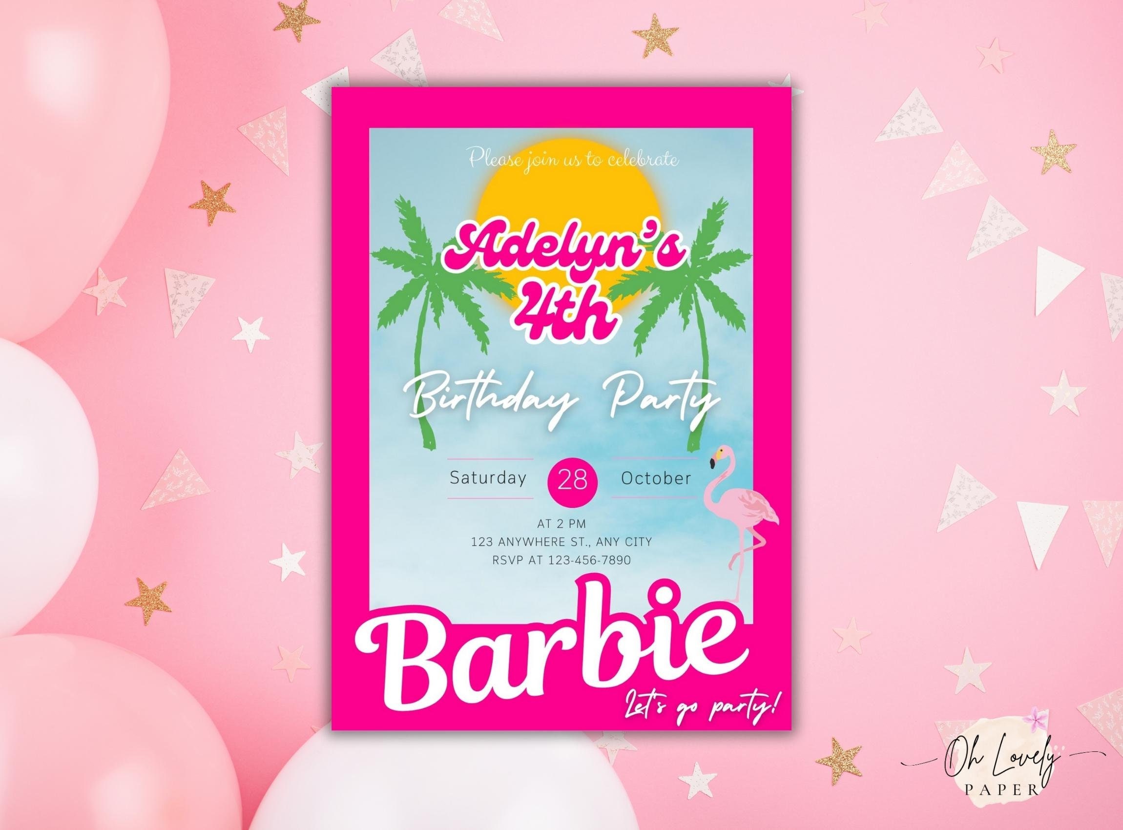 Come on barbie let's go party invitations sale