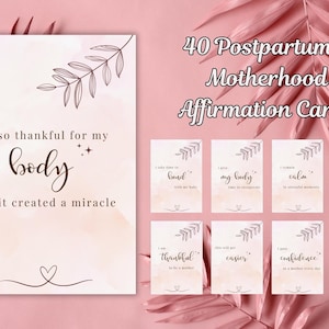 Cartões de afirmação pós-parto para novas mães, cartões de afirmação de maternidade, presente de chá de bebê, presente de mãe esperando, cartão mantra