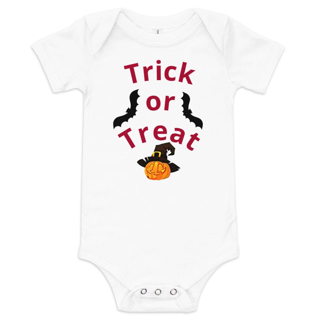 Halloween Baby Onesie. Trick or Treat. Happy Halloween. Fun Etsy