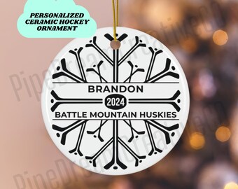 Personalized Custom Hockey Christmas Ornament for Hockey Player