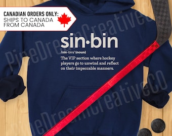 Sudadera con capucha divertida de hockey con la definición de Sin Bin