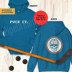 Puck It Funny Hockey Hoodie for Hockey Lover Sweatshirt Gift for Hockey Player Hockey Coach Gift Hockey Sarcasm Retro Hockey Hoodie