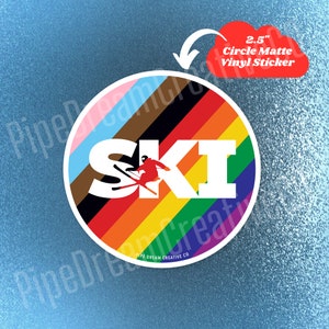LGBTQ Gay Pride Ski Sticker Decal