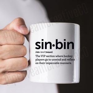 Funny Hockey Mug for Hockey Player Gift for Him Sin Bin Hockey Definition Mug Gift for Her Hockey Drinkware Hockey Coach Gift