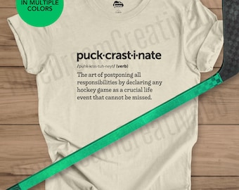 Puckcrastinate lustiges Hockey Definition T-Shirt