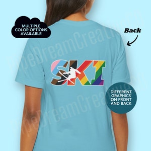 LGBTQ Gay Pride Ski T-shirt