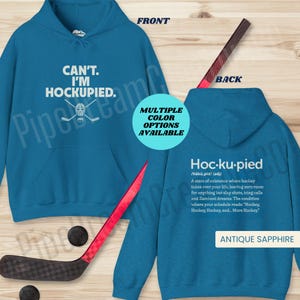 Hockey Hoodie Funny Hockey Sweatshirt Hockey Lover Gift for Hockey Player Busy Hockey Life Hoodie Hockupied Gift for Dad Hockey Mom Shirt