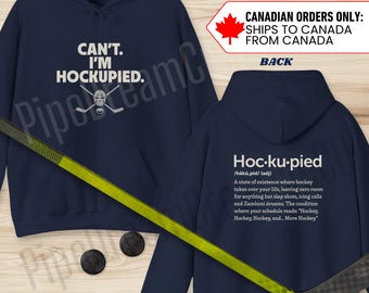 Sudadera con capucha divertida con la definición de "Hockupied" de hockey: un regalo para los amantes del hockey