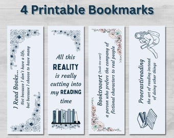 Printable Funny Bookmarks: Digital Sarcastic Bookmarks for Readers, Perfect Gift for Bookworm